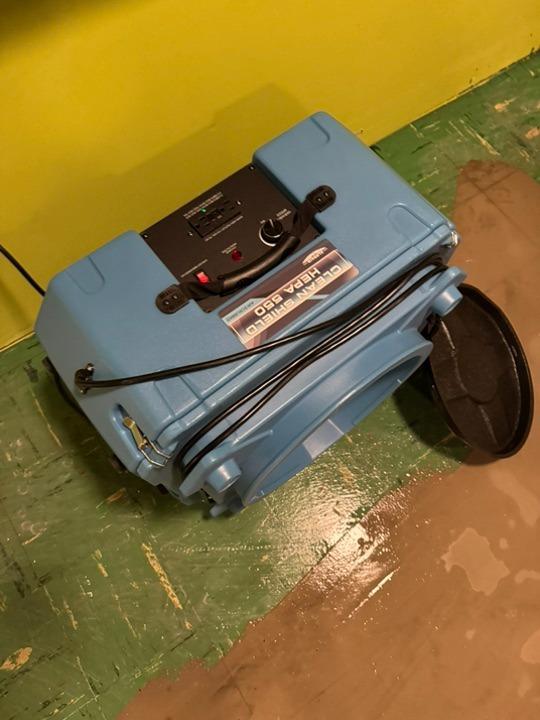 Air Scrubber on Green Flooring